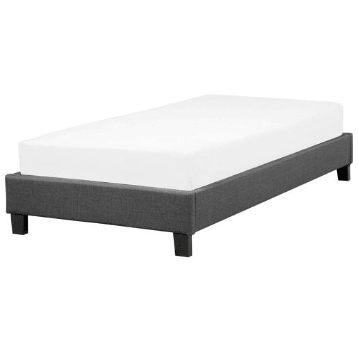 Cama sem cabeceira Tecido ROANNE 90 x 200 cm Cinzento