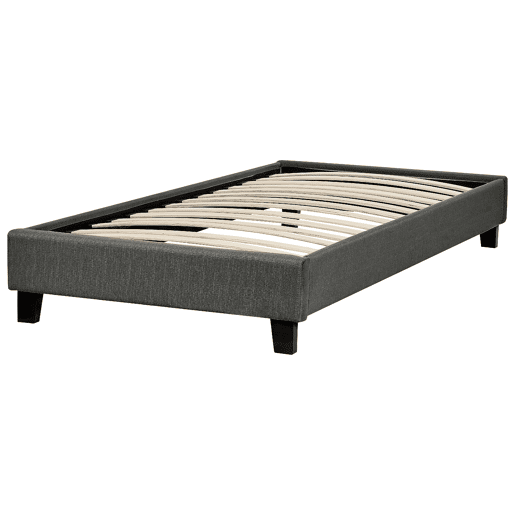 Cama sem cabeceira Tecido ROANNE 90 x 200 cm Cinzento