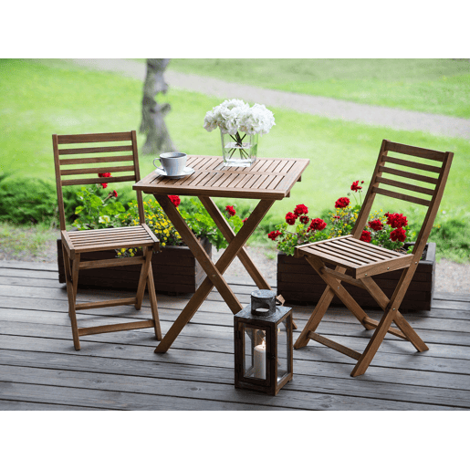 Conjunto de varanda Dobrável FIJI Madeira de acácia Castanho claro