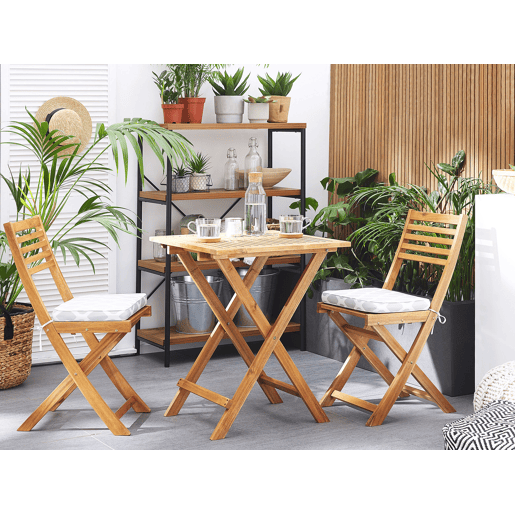 Conjunto de varanda com almofadas Dobrável FIJI Madeira de acácia Verde menta
