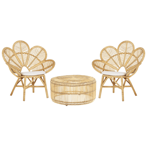 Conjunto de varanda com almofadas FLORENTINE  LIMNI Rattan Creme