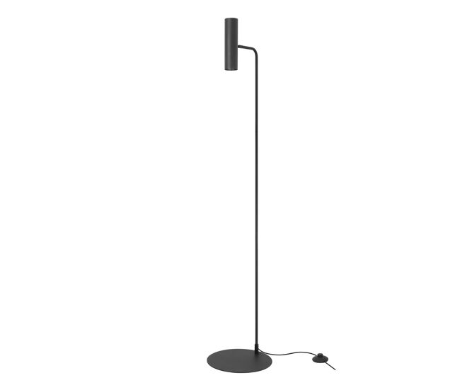 Forlight meds - lámpara de pie de salón de metal minimalista de color negro para bombilla gu10 con cabezal orientable