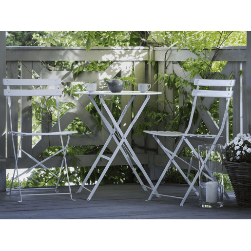 Conjunto de varanda Dobrável FIORI Metal Branco