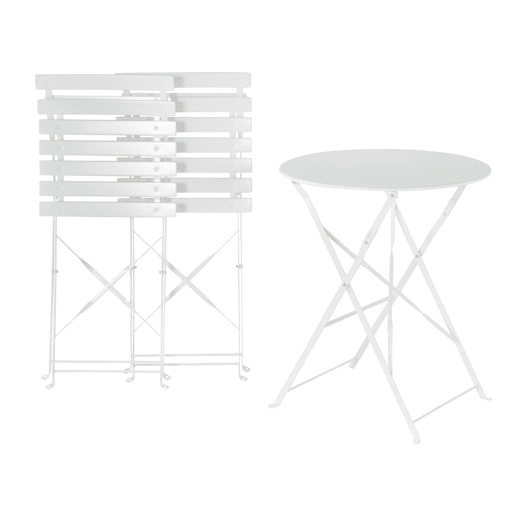 Conjunto de varanda Dobrável FIORI Metal Branco