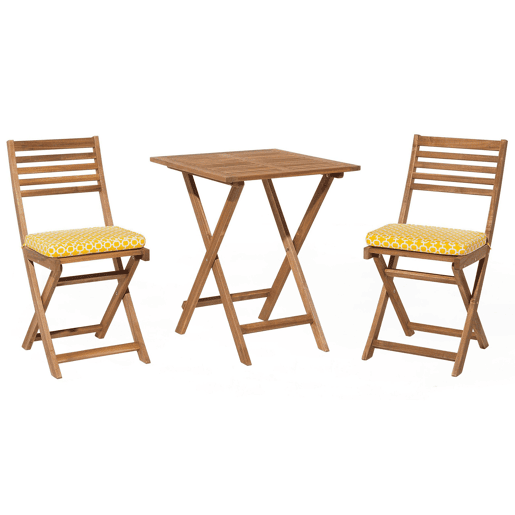 Conjunto de varanda com almofadas FIJI Madeira de acácia Amarelo