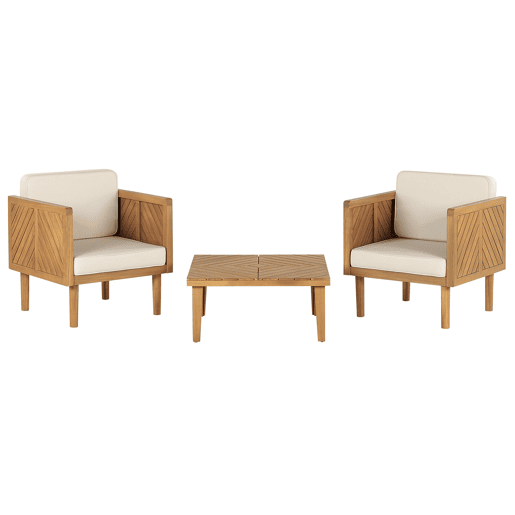 Conjunto de varanda com almofadas BARATTI Madeira de acácia Castanho