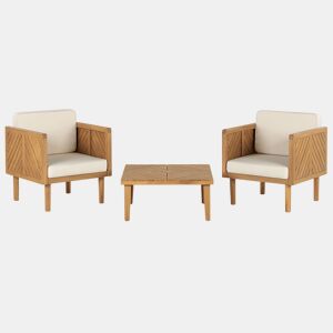 Conjunto de varanda com almofadas BARATTI Madeira de acácia Castanho
