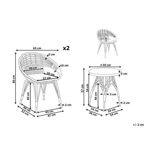 Beliani Conjunto bistrĂ´ PELLARO Beliani Conjunto bistrĂ´ PELLARO