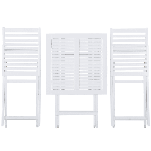 Conjunto de varanda com almofadas Dobrável FIJI Madeira de acácia Branco