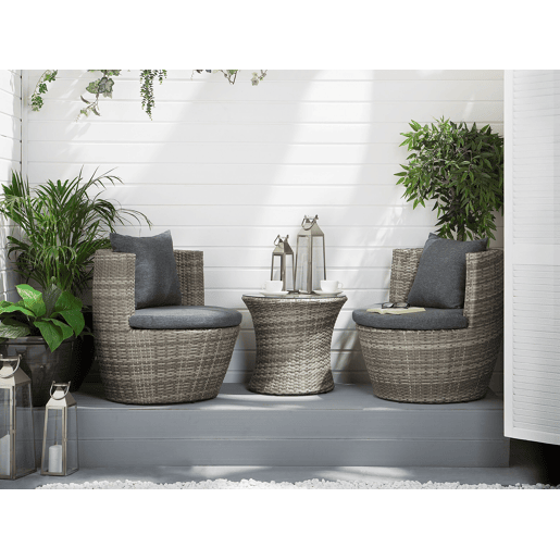 Conjunto de varanda com almofadas CAPRI Cinzento Conjunto de varanda com almofadas CAPRI Cinzento