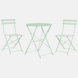 Conjunto de varanda Dobrável FIORI Metal Verde menta