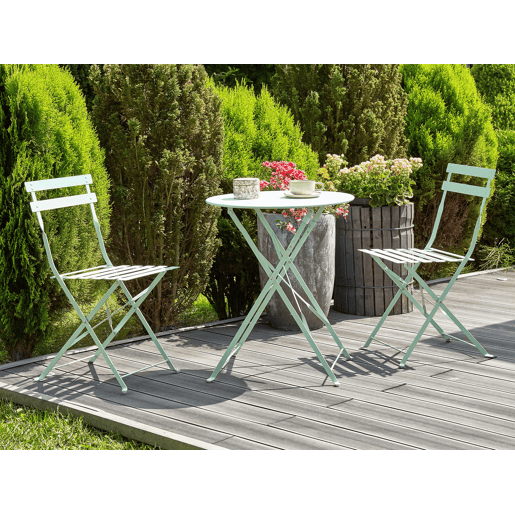 Conjunto de varanda Dobrável FIORI Metal Verde menta