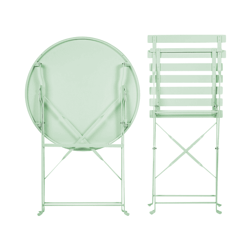 Conjunto de varanda Dobrável FIORI Metal Verde menta