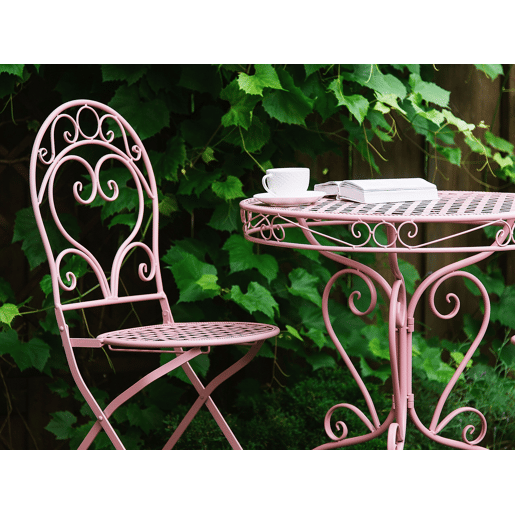 Conjunto de varanda Dobrável ALBINIA Metal Rosa