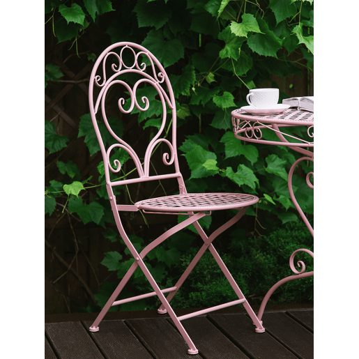Conjunto de varanda Dobrável ALBINIA Metal Rosa