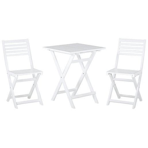 Conjunto de varanda Dobrável FIJI Madeira de acácia Branco