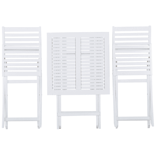 Conjunto de varanda Dobrável FIJI Madeira de acácia Branco