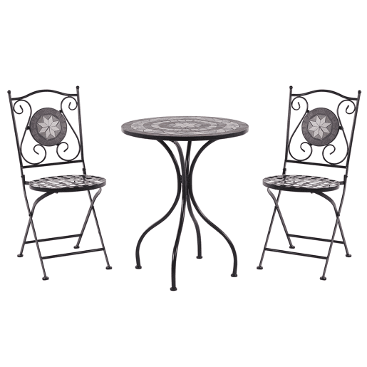 Conjunto de varanda Dobrável CARIATI Metal Preto