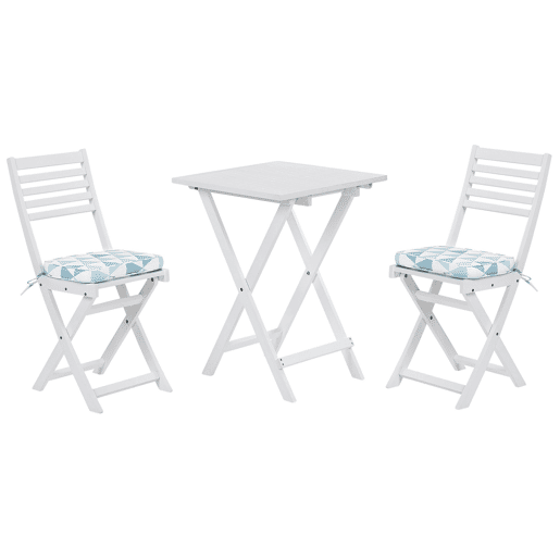 Conjunto de varanda com almofadas Dobrável FIJI Madeira de acácia Azul