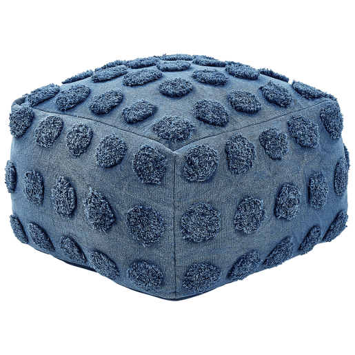 Pufe VISHVI Algodão Azul 50 cm 50 cm 35 cm