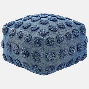 Pufe VISHVI Algodão Azul 50 cm 50 cm 35 cm