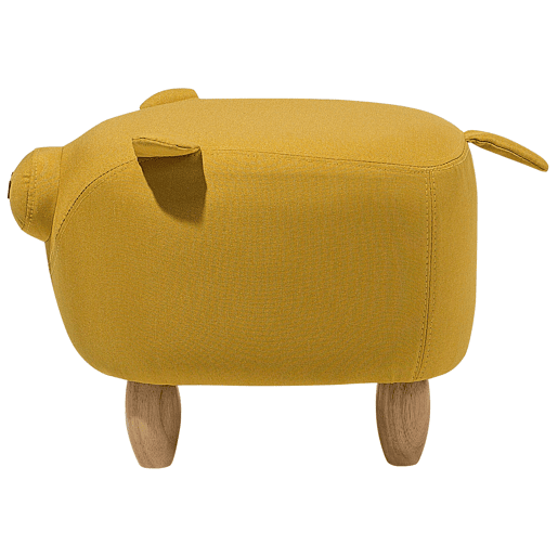 Tamborete animal PIGGY Tecido Amarelo