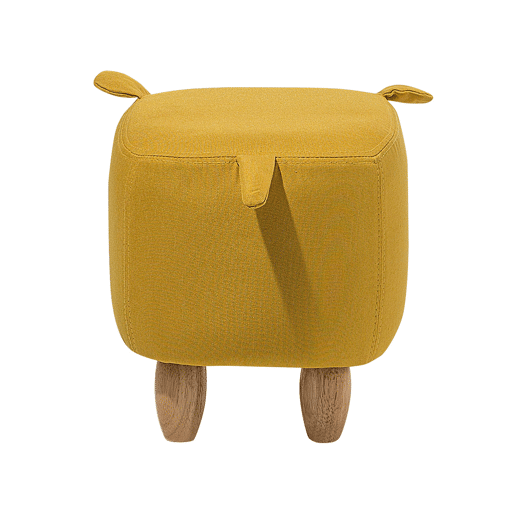 Tamborete animal PIGGY Tecido Amarelo