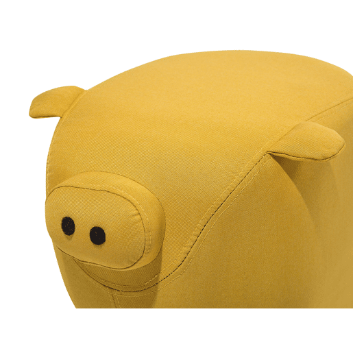 Tamborete animal PIGGY Tecido Amarelo