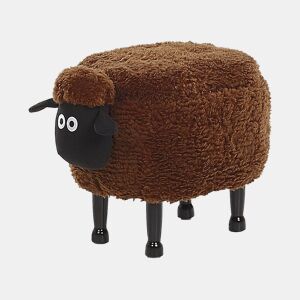 Tamborete animal com arrumação SHEEP Tecido Castanho
