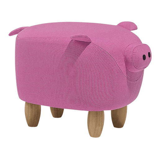 Tamborete animal PIGGY Tecido Rosa