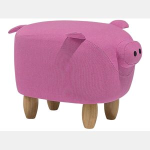 Tamborete animal PIGGY Tecido Rosa