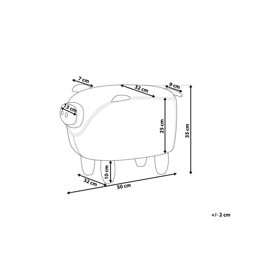 Tamborete animal PIGGY Tecido Rosa