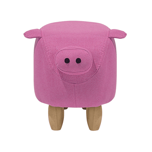 Tamborete animal PIGGY Tecido Rosa