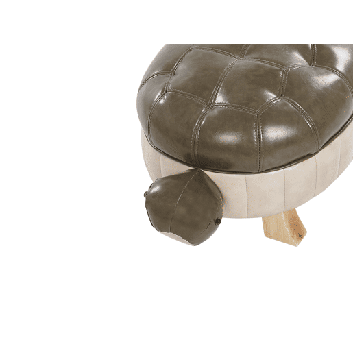Tamborete animal TURTLE Pele sintética Verde escuro