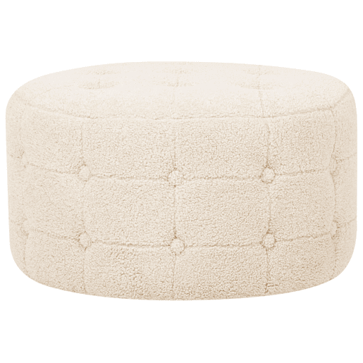 Pufe TAMPA Bouclé Creme 55 cm 55 cm 30 cm