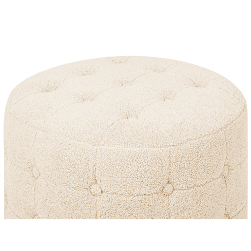 Pufe TAMPA Bouclé Creme 55 cm 55 cm 30 cm