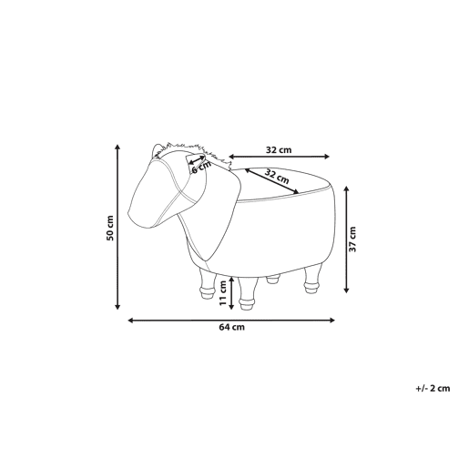 Tamborete animal HORSE Pele sintética Castanho claro