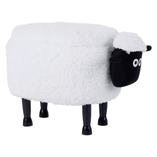 Tamborete animal com arrumação SHEEP Tecido Branco
