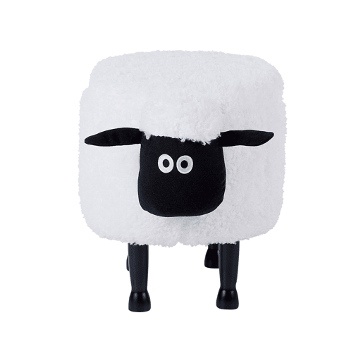 Tamborete animal com arrumação SHEEP Tecido Branco
