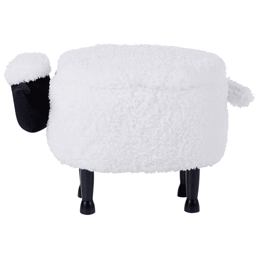 Tamborete animal com arrumação SHEEP Tecido Branco