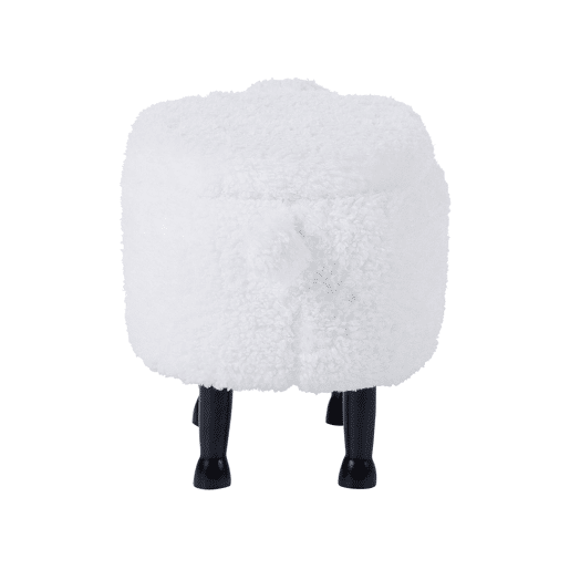 Tamborete animal com arrumação SHEEP Tecido Branco