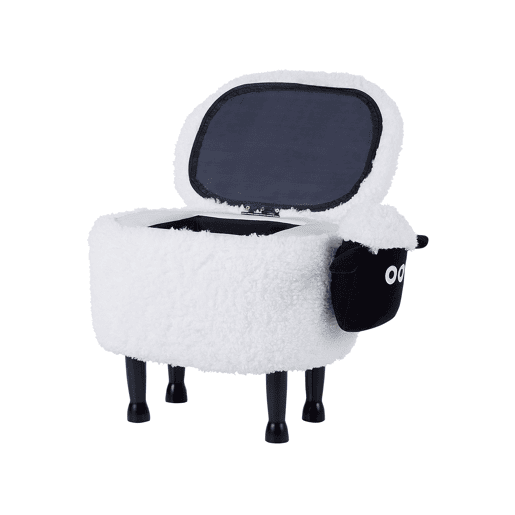 Tamborete animal com arrumação SHEEP Tecido Branco