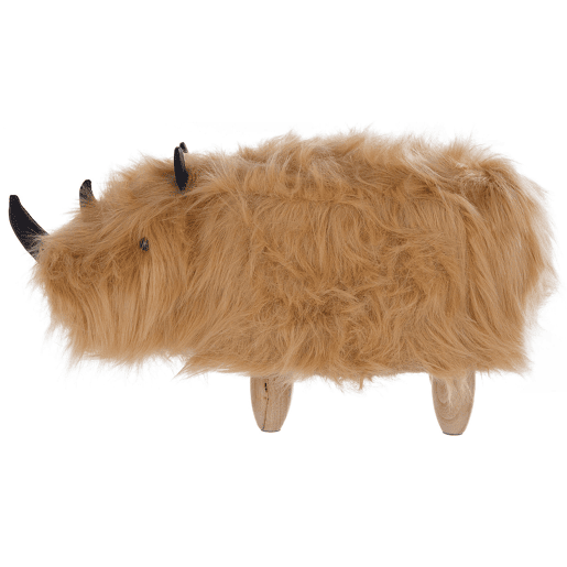 Tamborete animal WOOLLY Imitação de pele Cor de areia