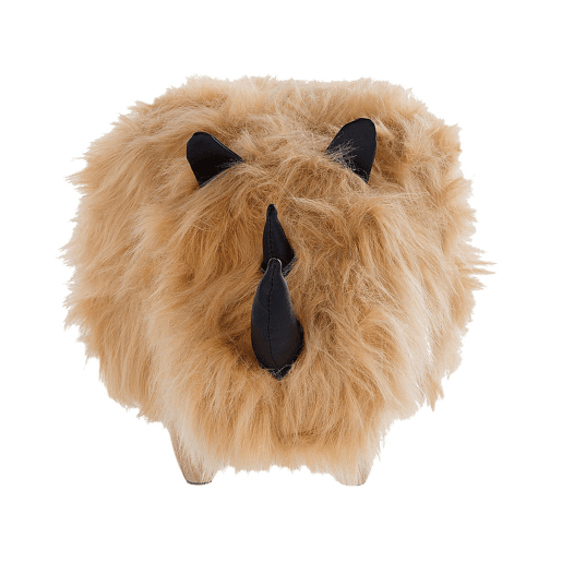 Tamborete animal WOOLLY Imitação de pele Cor de areia