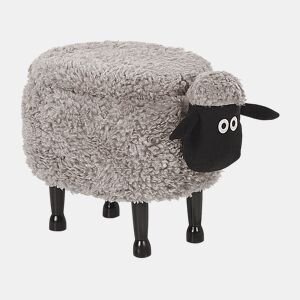 Tamborete animal com arrumação SHEEP Tecido Cinzento