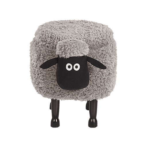 Tamborete animal com arrumação SHEEP Tecido Cinzento