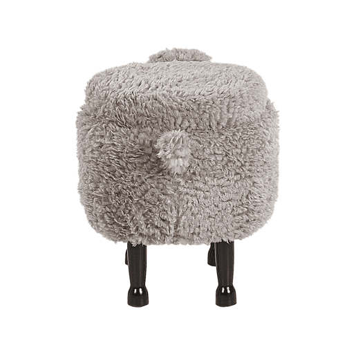 Tamborete animal com arrumação SHEEP Tecido Cinzento