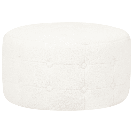 Pufe TAMPA Bouclé Branco 55 cm 55 cm 30 cm