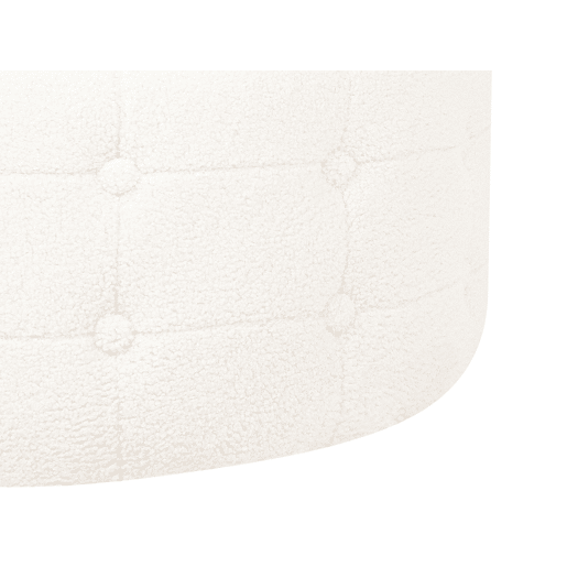 Pufe TAMPA Bouclé Branco 55 cm 55 cm 30 cm