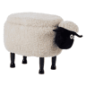 Tamborete animal com arrumação SHEEP Tecido Creme